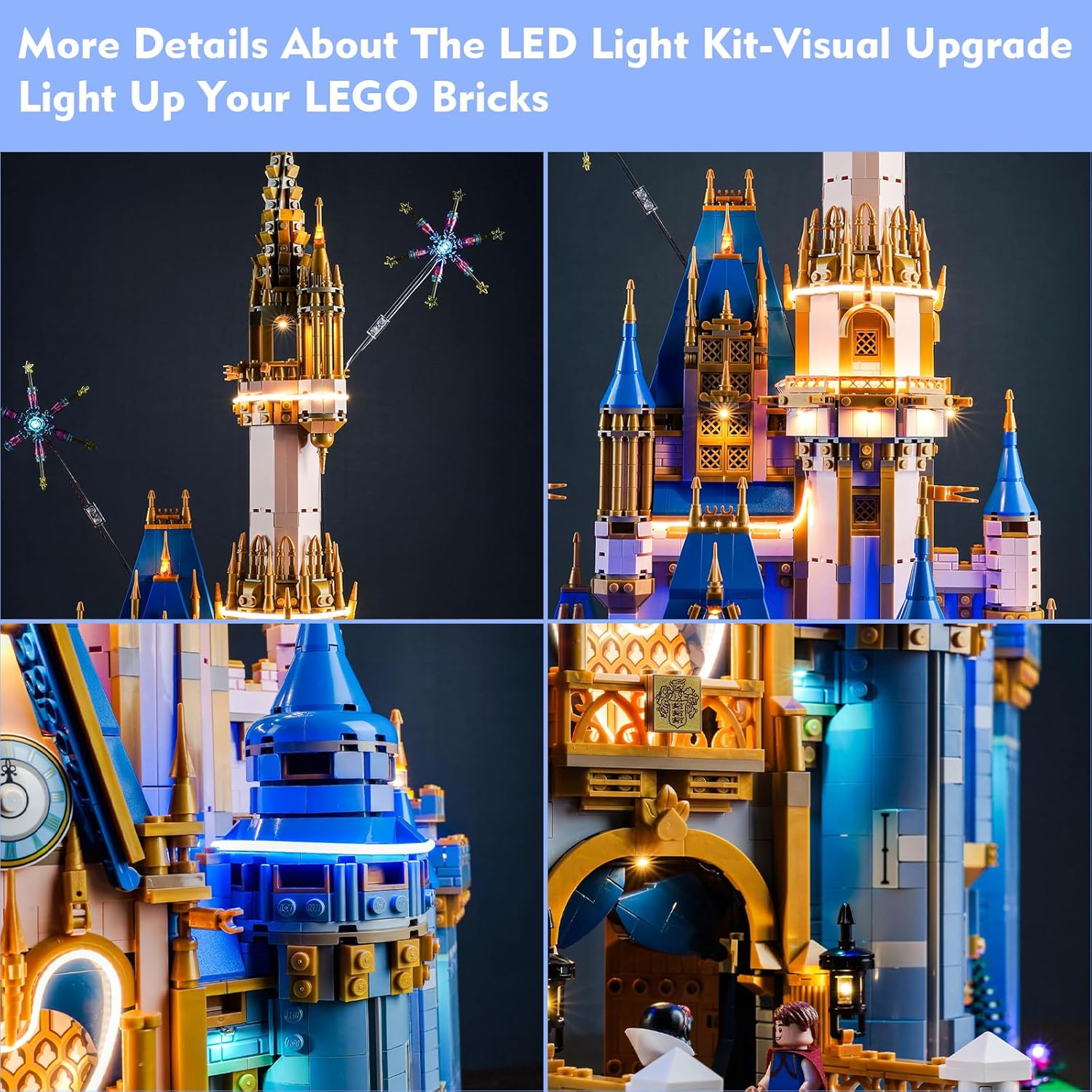 Kit de luces LED para Lego Disney Castle, versión mejorada de control de luz, juego de iluminación creativo, accesorios compatibles con Lego con