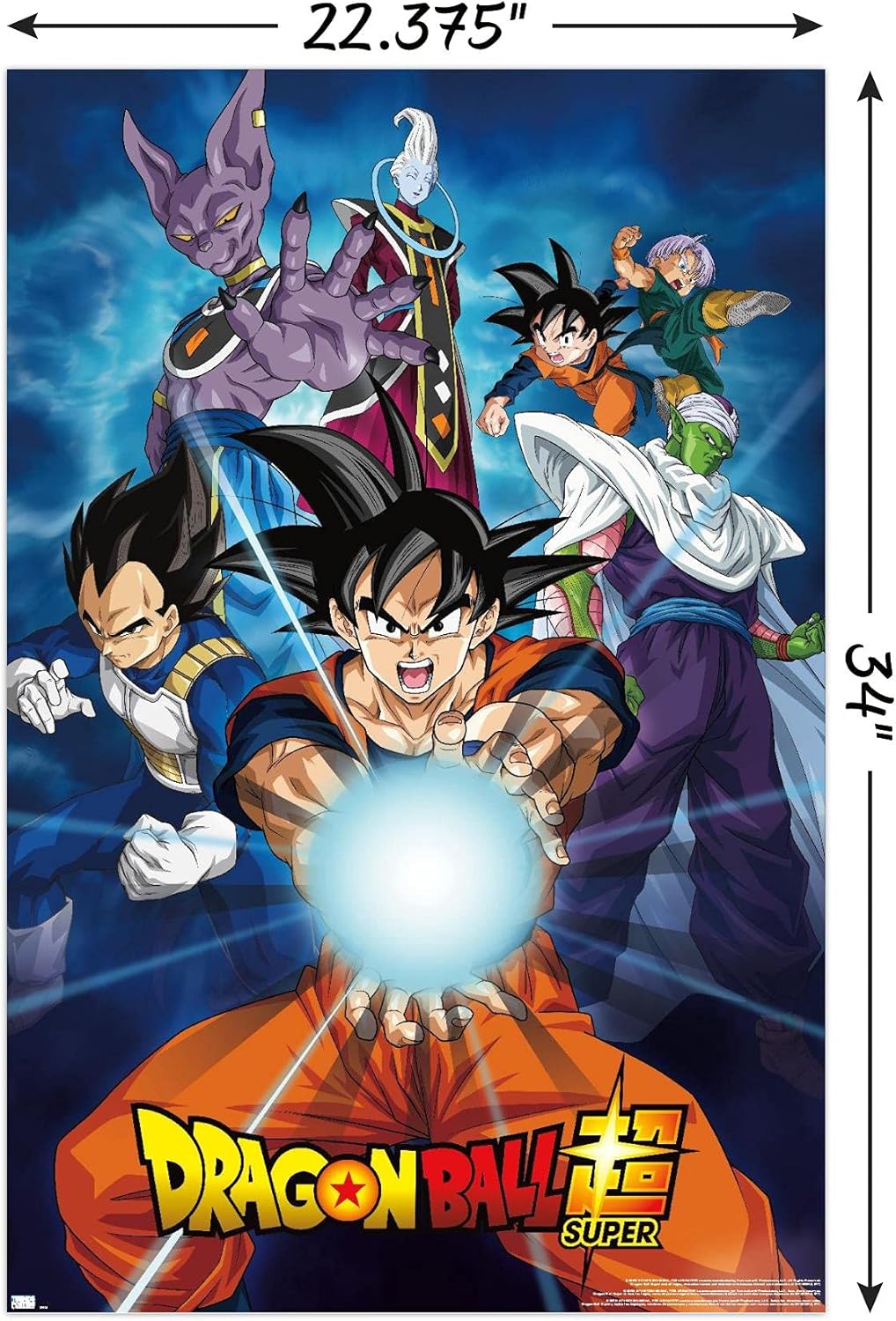 Trends International Dragon Ball Super – Póster de pared de grupos, 22.375 x 34 pulgadas, paquete de póster y montaje