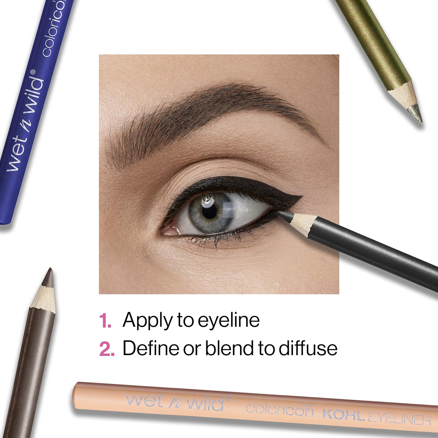 wet n wild Color Icon Kohl Lápiz delineador de ojos marrón Simma Brown Now (paquete de 4)