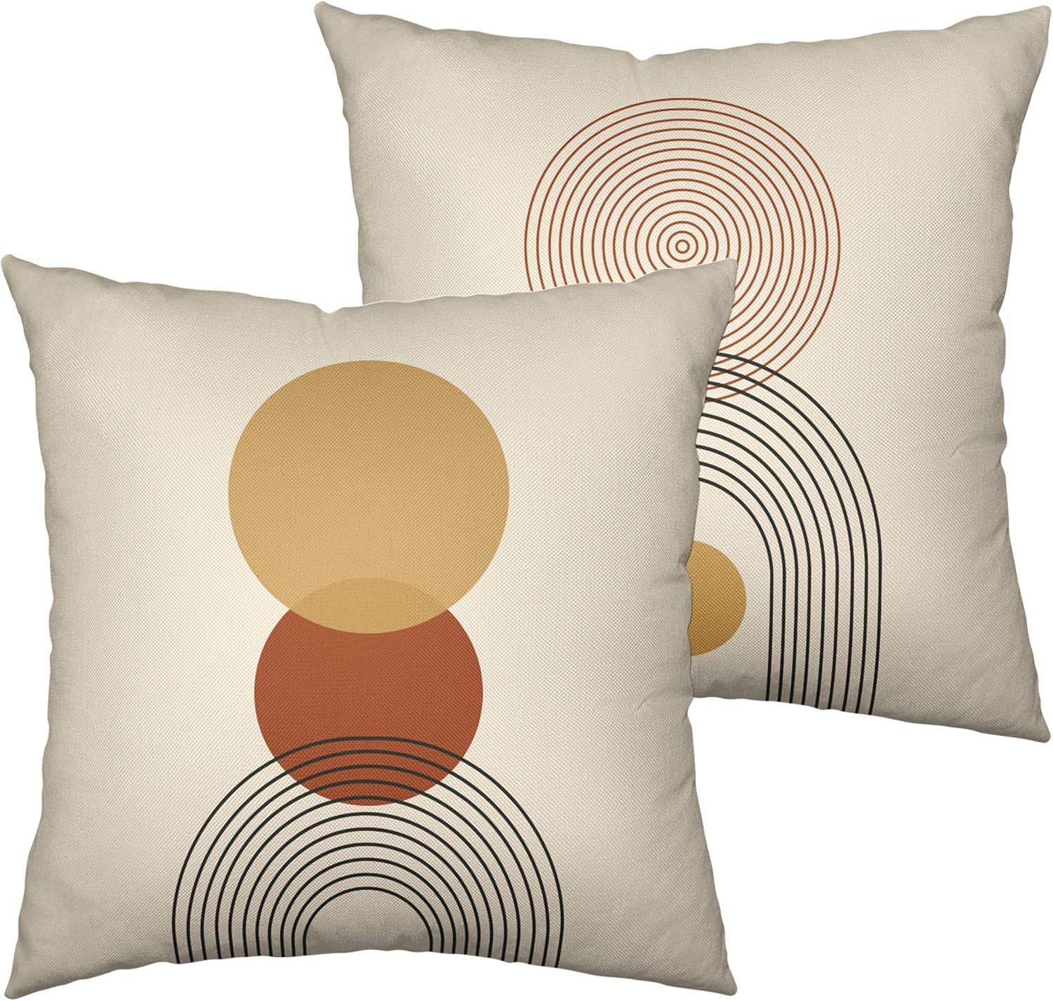 Kwlegh Fundas de almohada abstractas bohemias de 20 x 20 pulgadas, estilo vintage, de mediados de siglo, paquete de 2 fundas cuadradas de algodón y