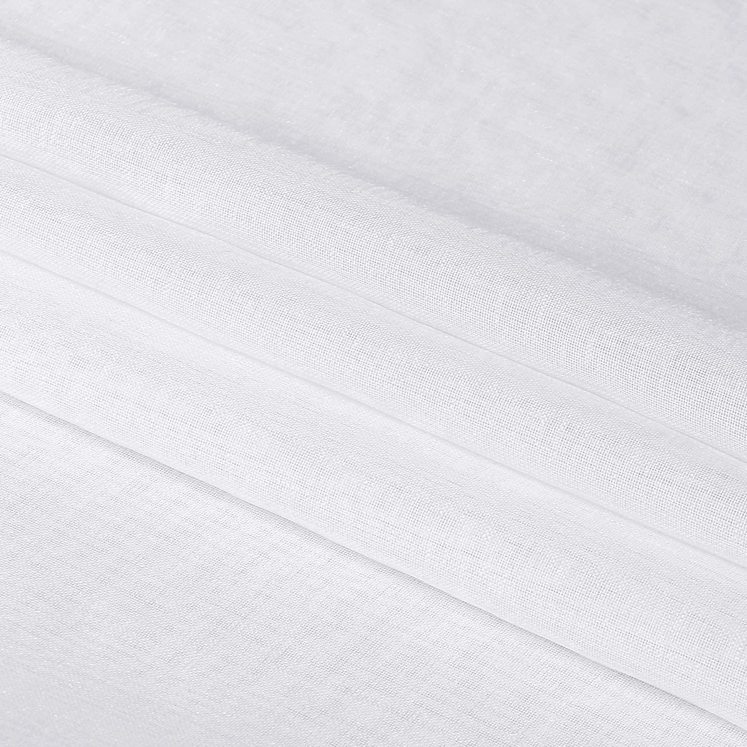 DWCN Cortinas traslúcidas blancas de gasa semitransparente con bolsillo para barra para dormitorio y sala de estar, 70 x 63 pulgadas de largo, juego