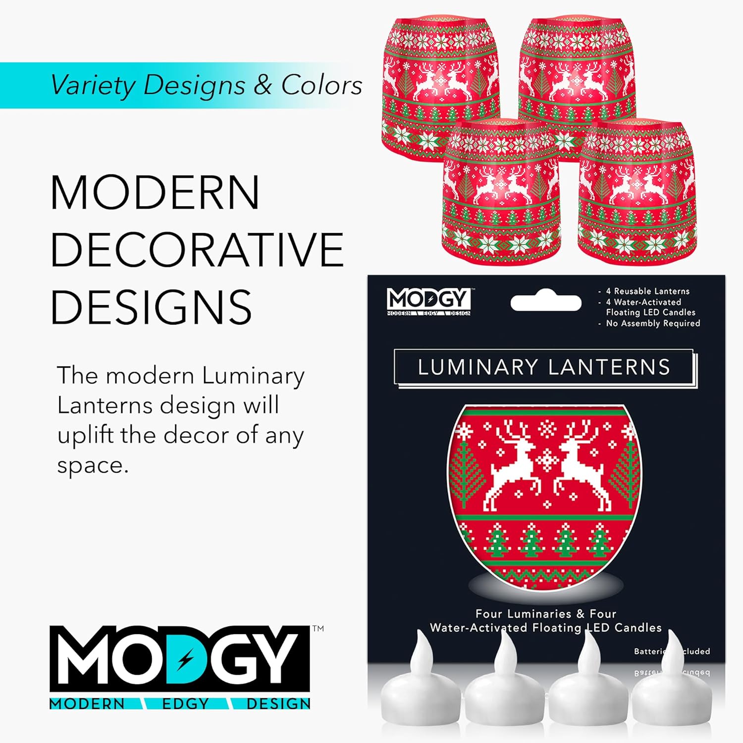 MODGY Farol LED luminoso, portavelas decorativo para interiores y exteriores, lámpara de vela de plástico para mesa de boda, porche, velas flotantes