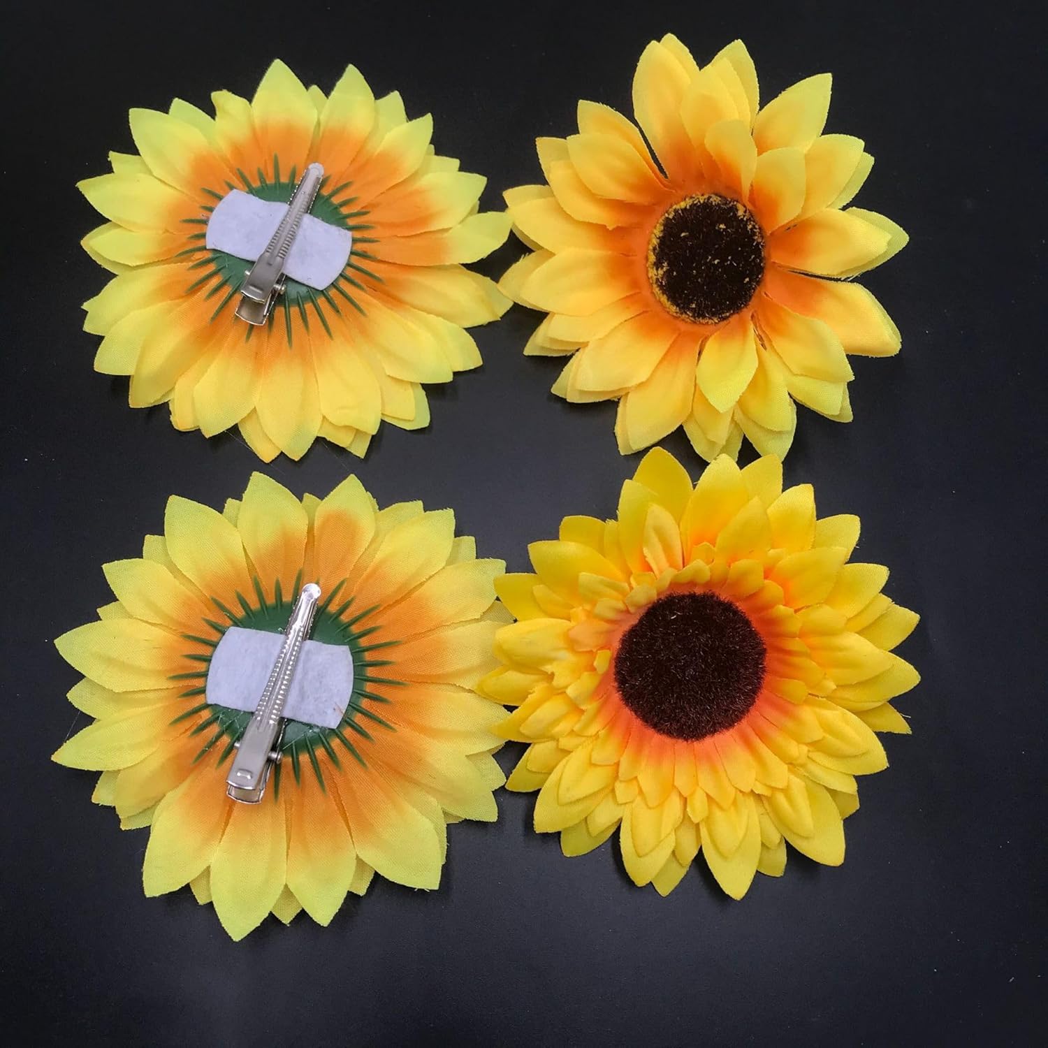 Pinzas para el pelo de girasol, pasadores de pelo de girasol, horquillas de girasol amarillo BBG55 (juego de 2 piezas-B)