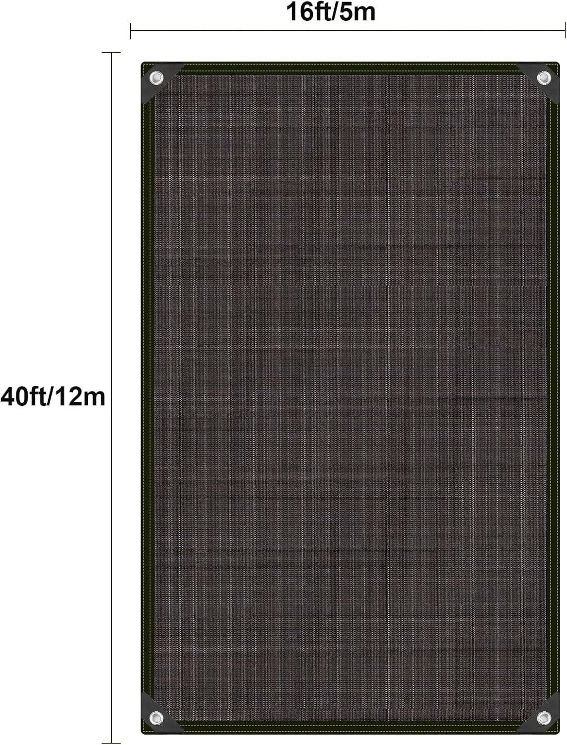 Cubierta de red de hojas de piscina, cubierta rectangular de malla de 16 x 40 pies para piscinas sobre el suelo, con cuerda de 16.4 pies para cubrir