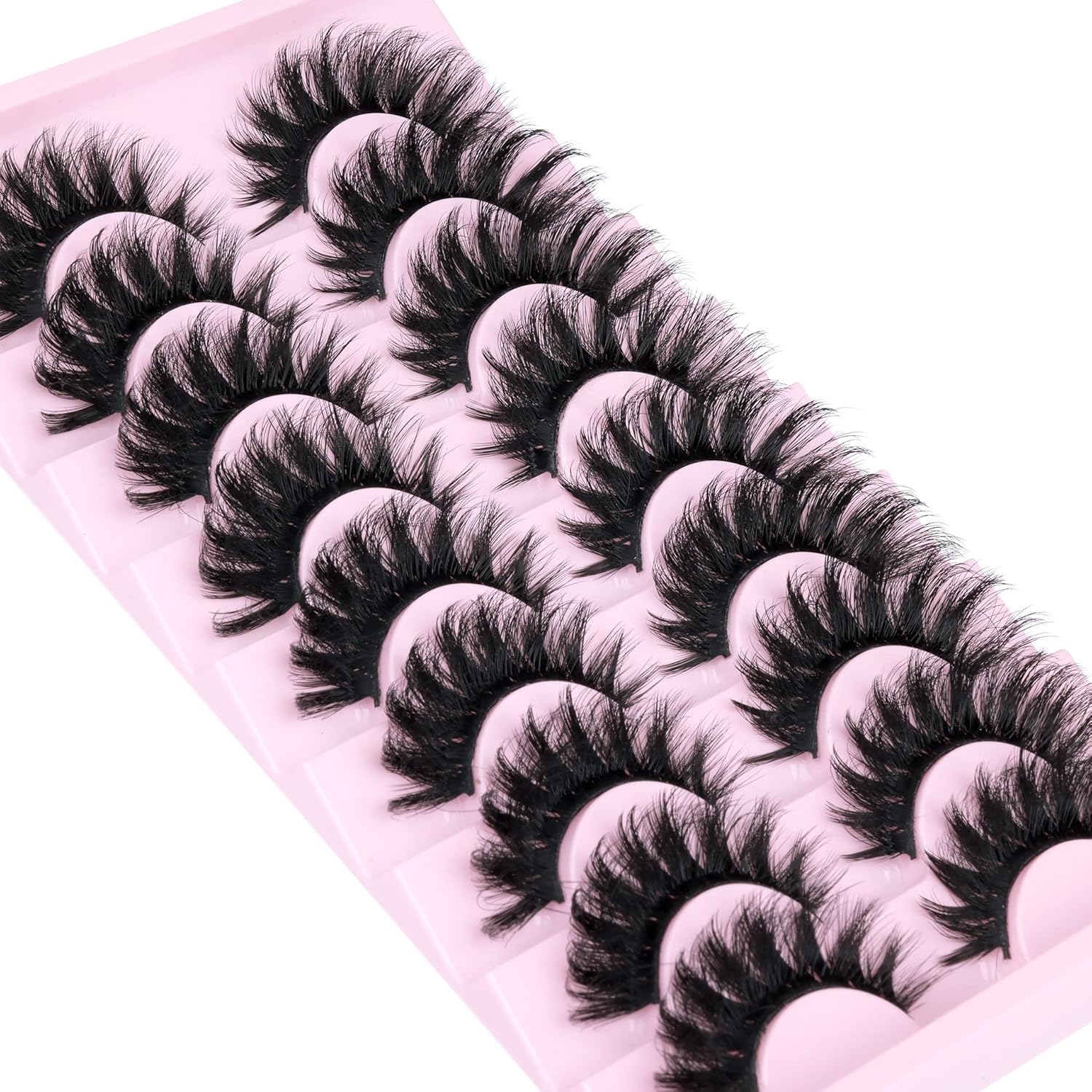 wiwoseo Kit de extensión de pestañas de visón esponjoso, pestañas de visón sintético, pestañas de volumen grueso, pestañas Postizas cruzando pestañas