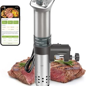 KitchenBoss Wifi Sous Vide Machine Cocina Sous-vide ultra silenciosa Recetas LCD incorporadas IPX7 Impermeables, perilla magnética Circulador de KitchenBoss Wifi Sous Vide Machine Cocina Sous-vide ultra silenciosa Recetas LCD incorporadas IPX7 Impermeables, perilla magnética Circulador de