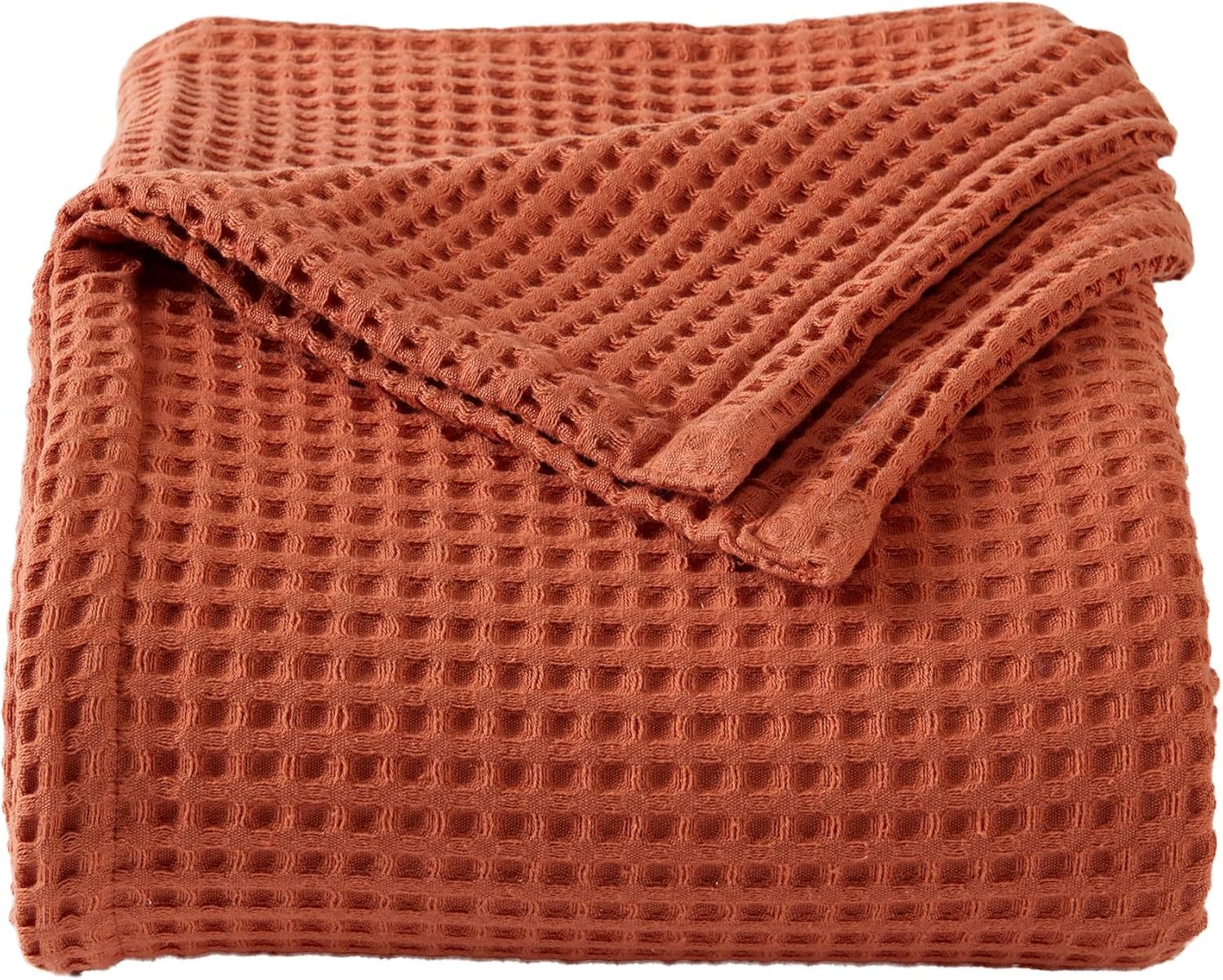 Manta de cama 100 % algodón con tejido de gofre, suave, transpirable y ligera para todas las estaciones, perfecta para usar en capas, colección
