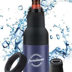Abrelatas de botellas de cerveza acero inoxidable de doble pared aislado al vacío 4 en 1 con abridor de cerveza, se adapta a latas estándar de 12 Abrelatas de botellas de cerveza acero inoxidable de doble pared aislado al vacío 4 en 1 con abridor de cerveza, se adapta a latas estándar de 12