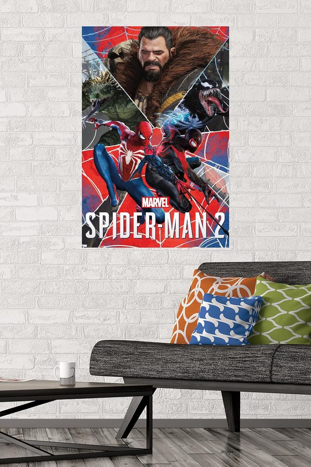 Trends International Marvel’s Spider-Man 2 – Póster de pared de grupo, 22.37 x 34.00 pulgadas, paquete de póster y montaje prémium