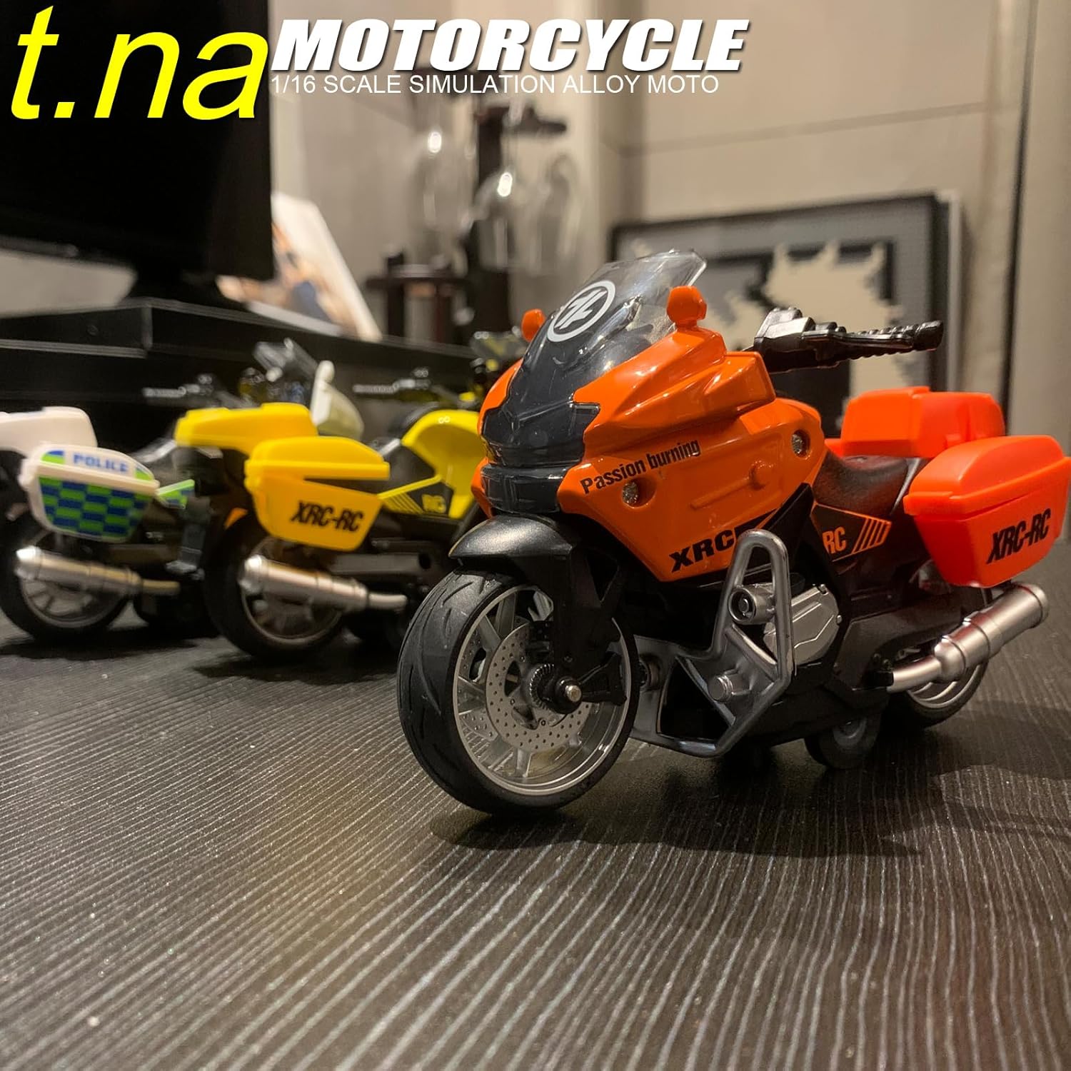 ACROFEK Juguetes de motocicleta de aleación con sonido y luz, juguetes de motocicleta fundidos a presión para niños de 3 a 5 años, gran motocicleta