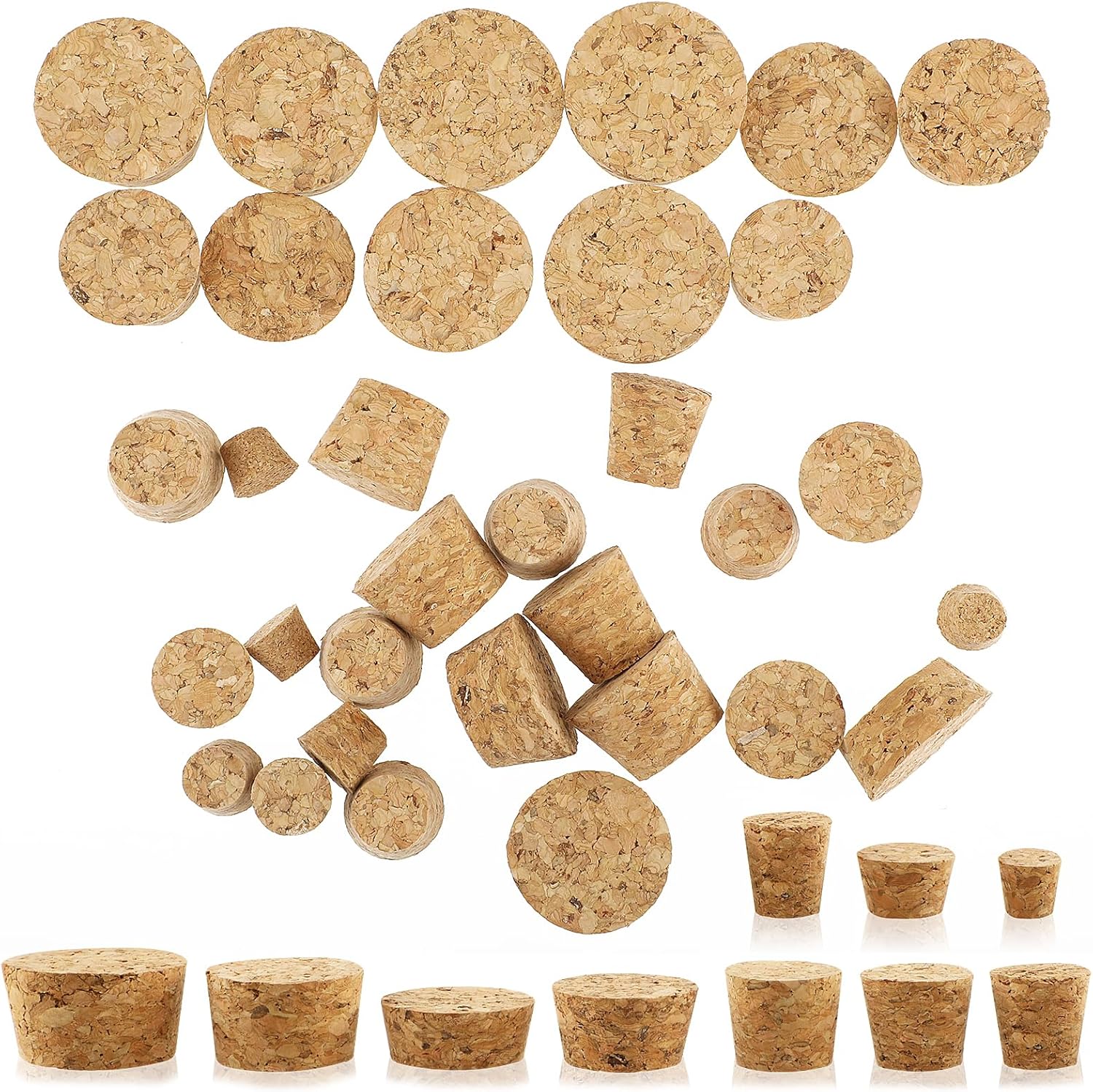 30 tapones de corcho, corchos para botellas de vino, tapones de corcho cónicos de madera, tapones para botellas de vino, tapones de madera suave,