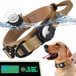 Collar táctico para perro AirTag con soporte impermeable para Airtag  Compatible con Apple Air Tag  Parches de velcro luminosos  Nylon 1000D cómodo Collar táctico para perro AirTag con soporte impermeable para Airtag  Compatible con Apple Air Tag  Parches de velcro luminosos  Nylon 1000D cómodo