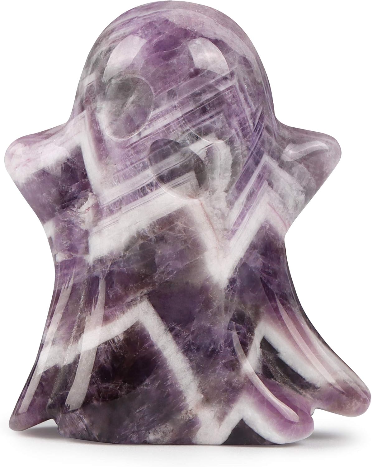 Artistone Figura de fantasma de cristal de amatista de 1.7 pulgadas, piedra preciosa tallada a mano, piedra curativa de Reiki, estatua de fantasma
