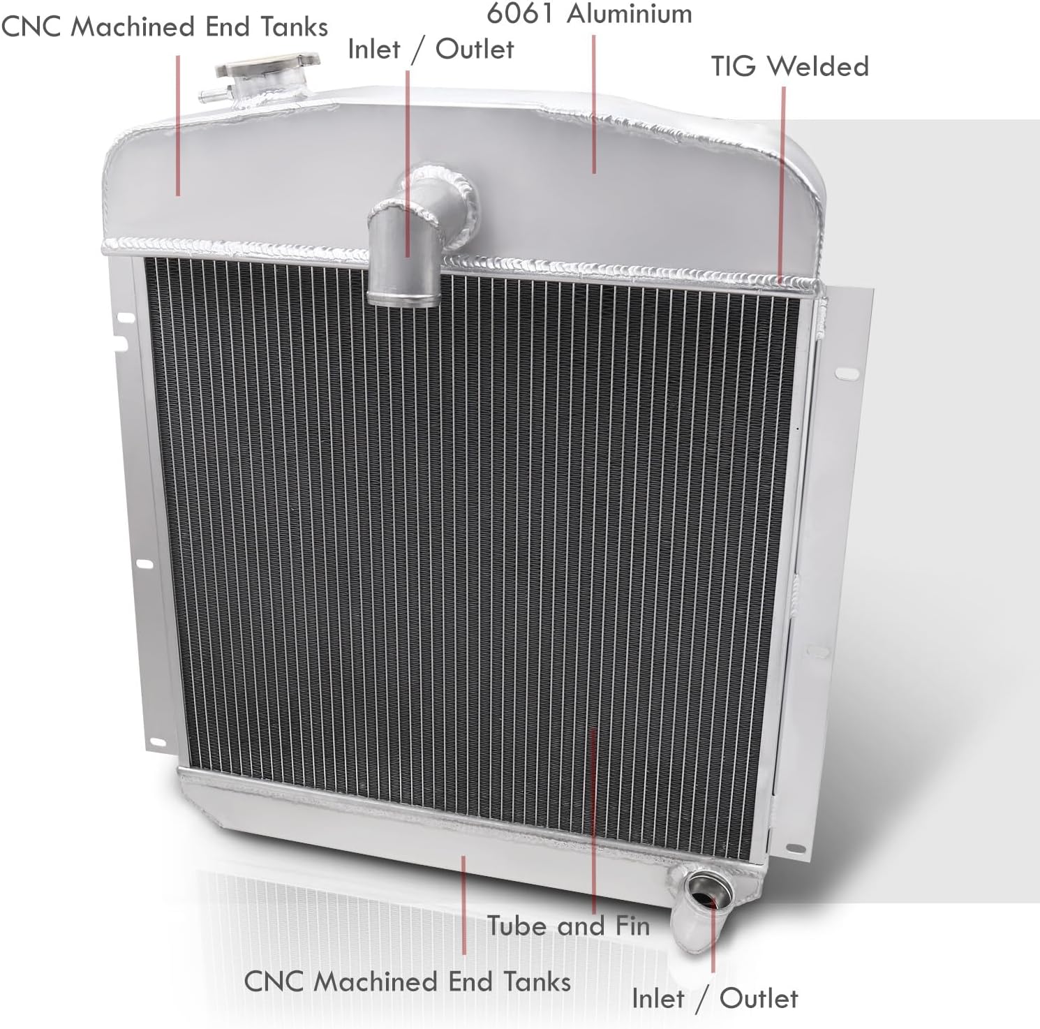 AJP Distributors Tri Core 3-Row Full Aluminio Radiador Motor Motor Refrigeración Actualización CompatibleReemplazo Para Plymouth Chrysler P15 Deluxe