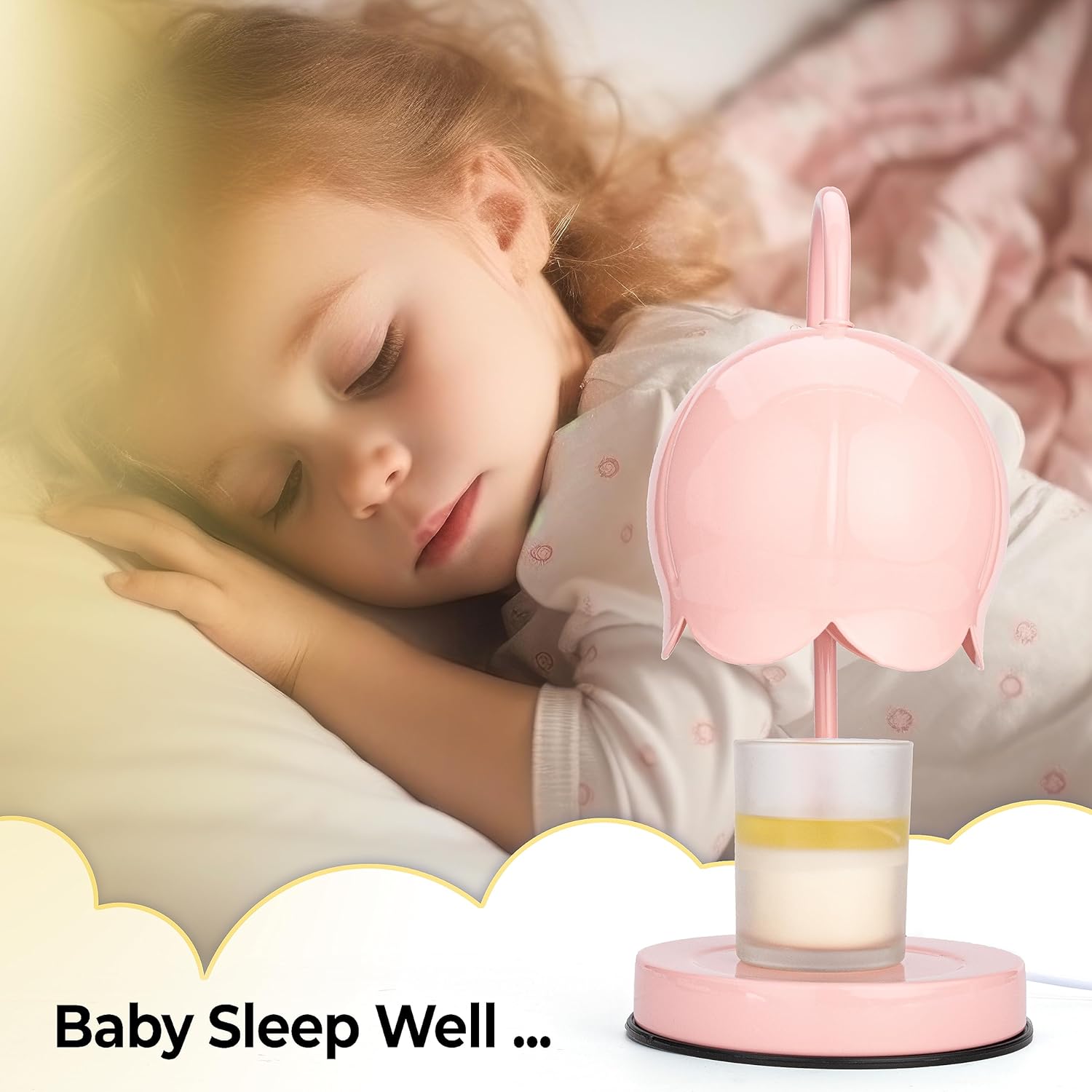Lámpara calentadora de velas regulable con temporizador, calentador eléctrico de cera de velas con 2 bombillas, estética moderna, contemporánea,
