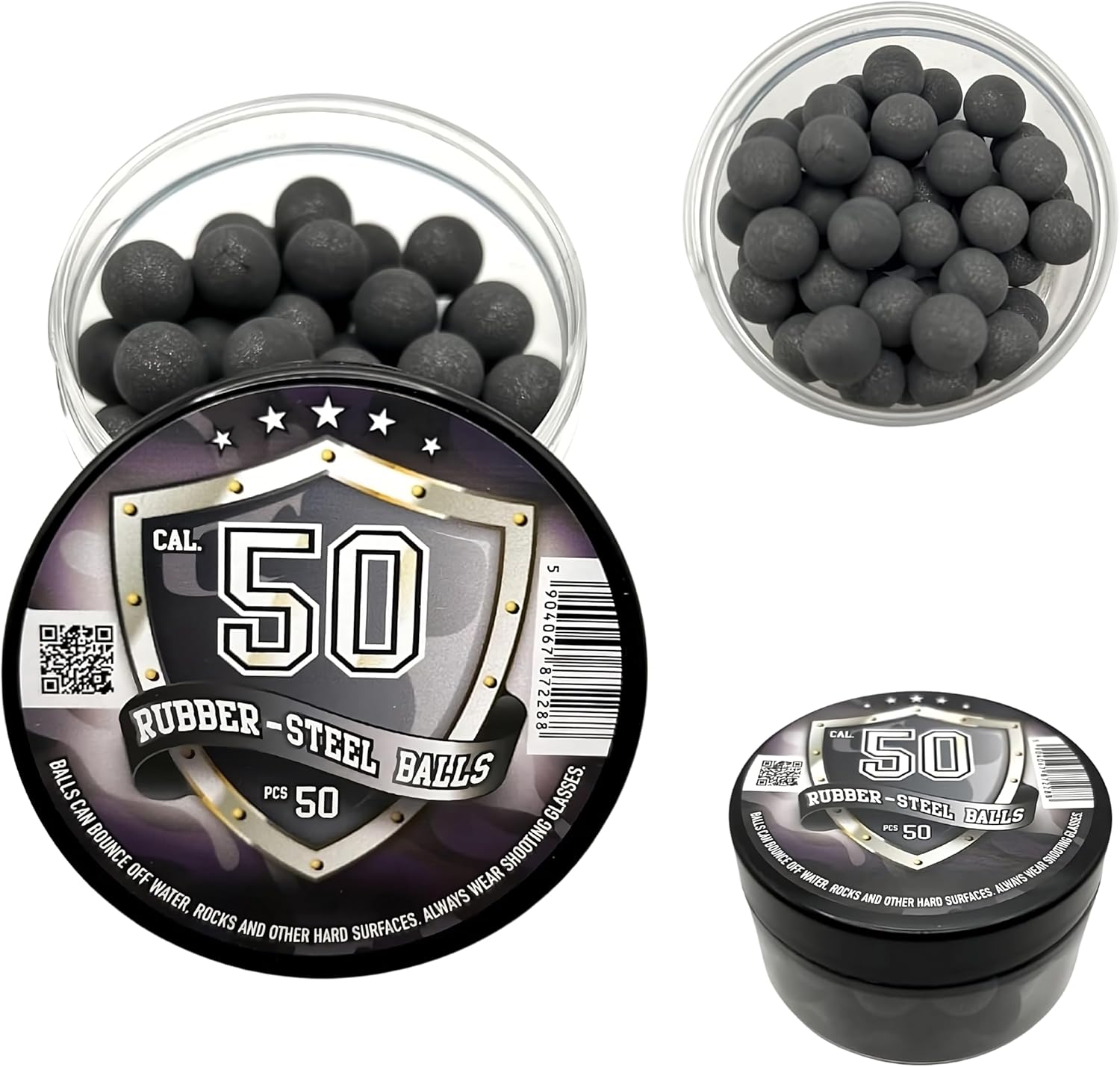 50 bolas de acero de goma dura de alta calidad, 0.10 oz, proyectiles reutilizables pesados, bolas de paintballs para entrenamiento en el hogar y