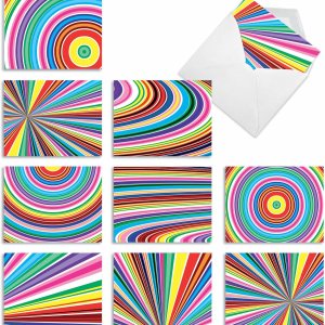 The Best Card Company – 10 tarjetas de agradecimiento coloridas con sobres de 4 x 5.12 pulgadas, patrones fascinantes de colores brillantes, The Best Card Company – 10 tarjetas de agradecimiento coloridas con sobres de 4 x 5.12 pulgadas, patrones fascinantes de colores brillantes,