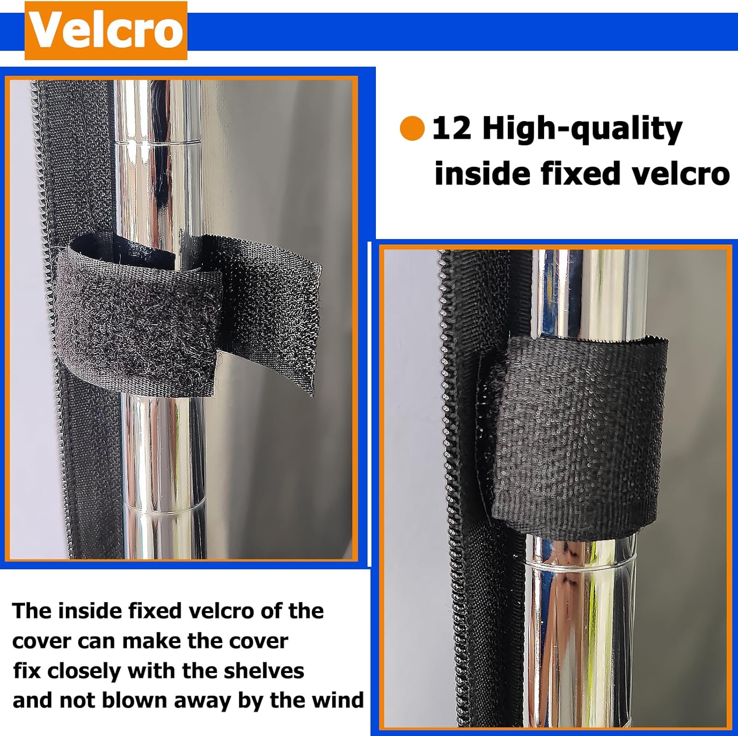 Cubierta de estante impermeable, 600D resistente al polvo, fundas de estante de alambre de almacenamiento al aire libre para estantes de alambre con