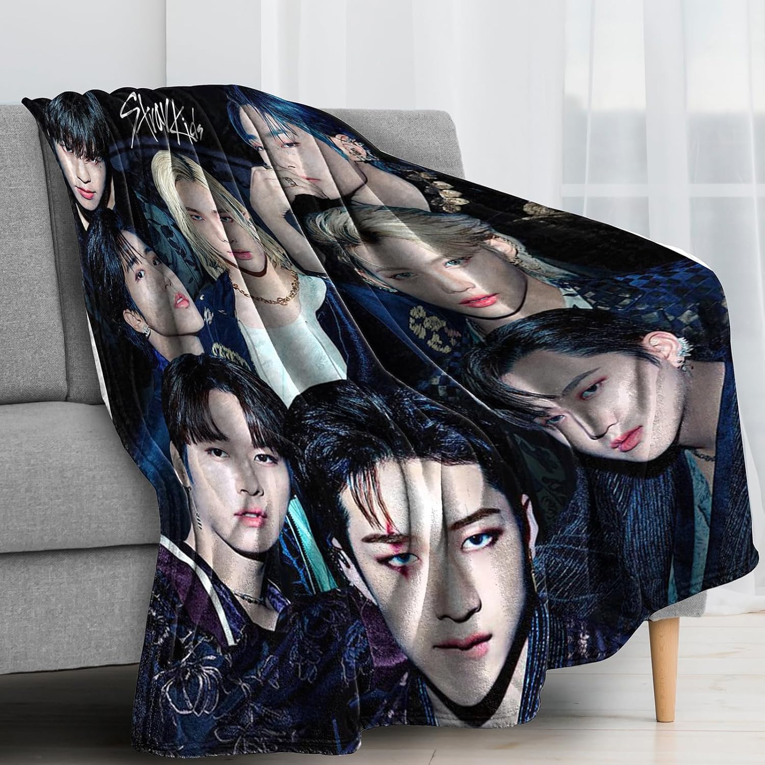 Kpop Stray – Mantas para niños, cómodas y ligeras, mantas cálidas con estampado Kpop para automóvil, hogar, campamento, playa, oficina, 80 x 60