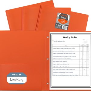 Portafolios de poliéster pesado con dos compartimentos, de C-Line, Anaranjado Portafolios de poliéster pesado con dos compartimentos, de C-Line, Anaranjado