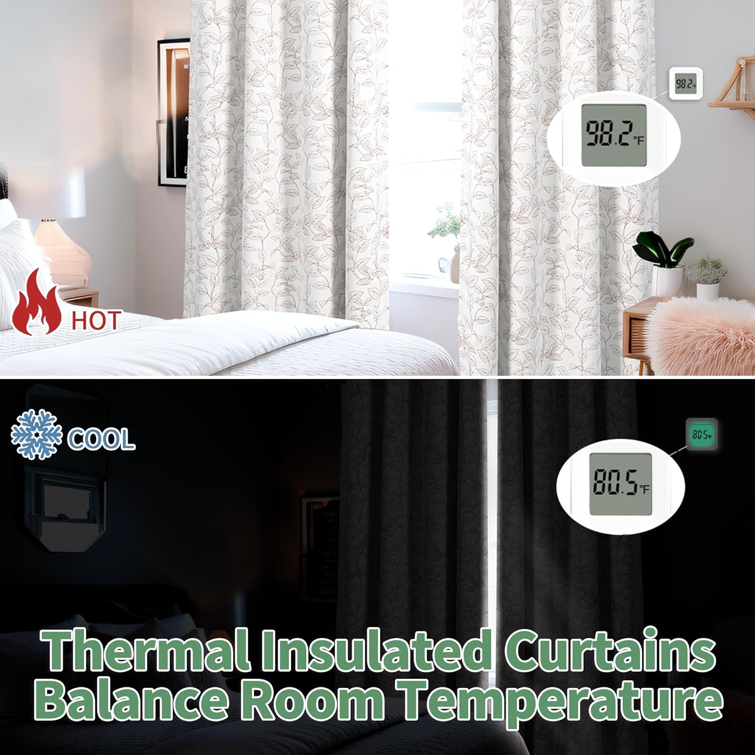 BGment Cortinas blancas 100% opacas de 63 pulgadas de largo para sala de estar, aislamiento térmico, insonorización, con ojales, bloqueo de luz
