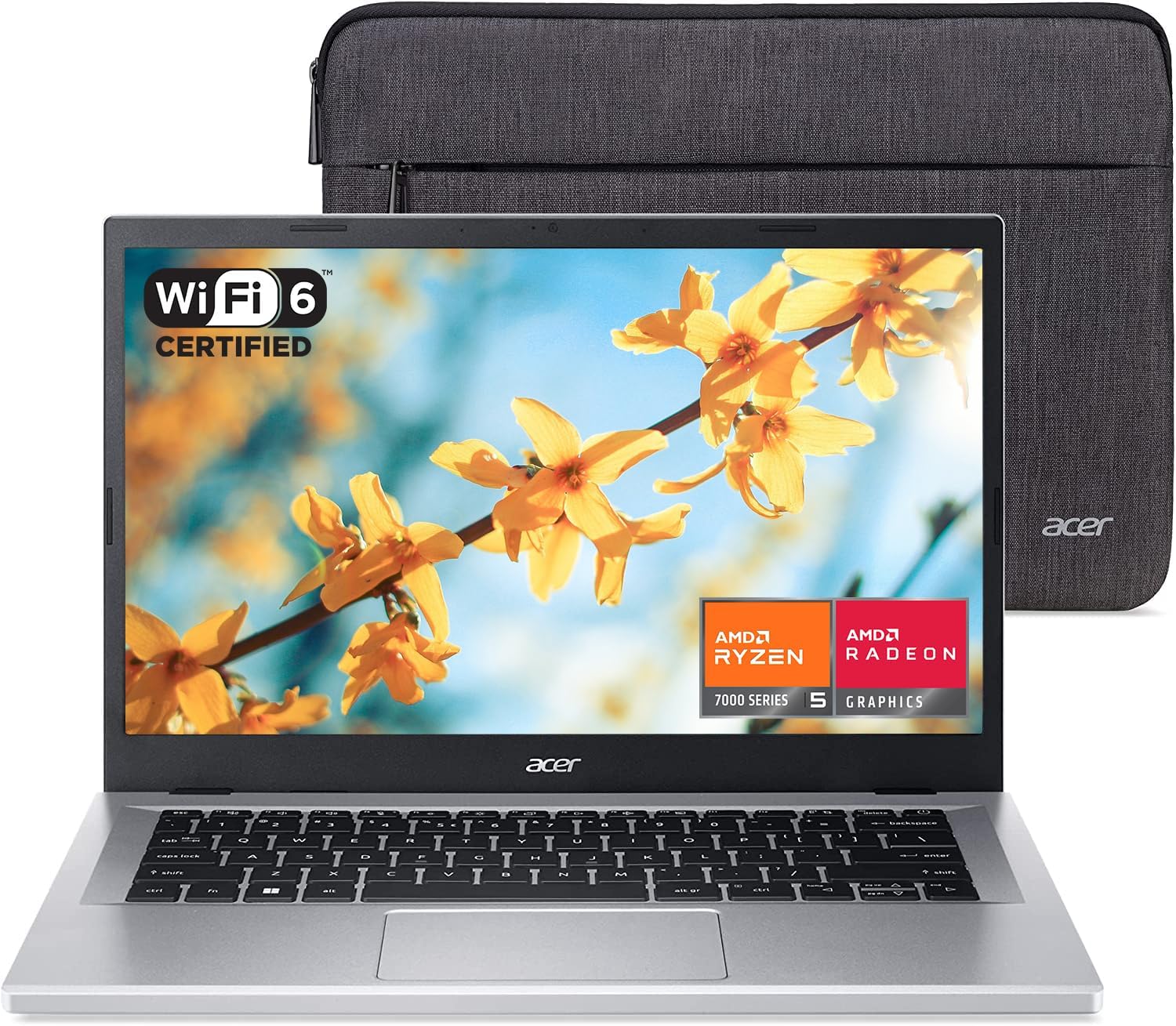 acer Aspire 3 14″ FHD – Portátil ligero, procesador AMD Ryzen 5 7520U de cuatro núcleos, 8 GB LPDDR5 1TB SSD, KB retroiluminado, WiFi 6, cámara web