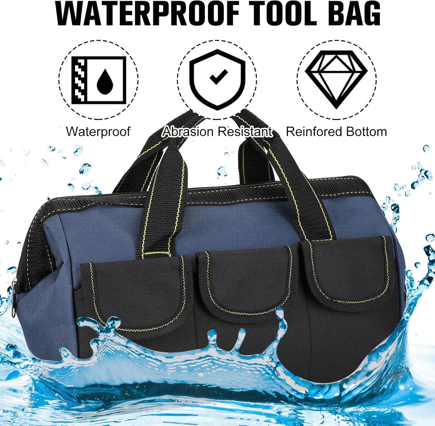 Silkfly 6 bolsas de herramientas para hombres y mujeres, bolsa de herramientas resistente con parte inferior dura impermeable, múltiples bolsillos,