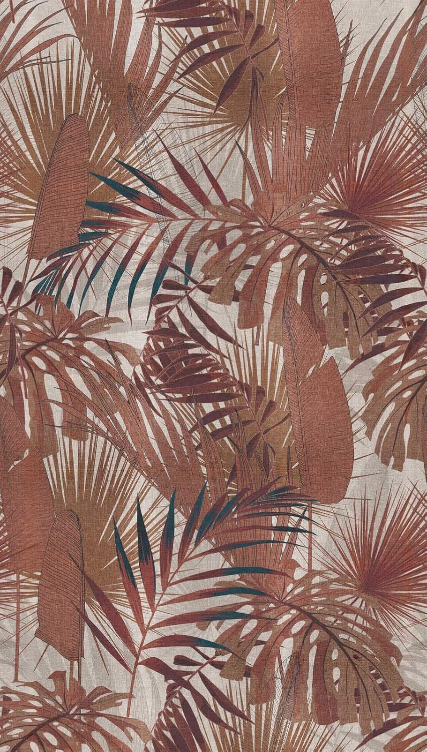 CONCORD WALLCOVERINGS  391802 – Papel tapiz floral para dormitorio, hojas de palmera, cobre beige marrón, 63 pulgadas de ancho x 110 pulgadas de