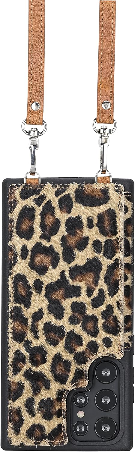 Bayelon Funda para Samsung Galaxy S23 Ultra, funda de cuero cruzado de cuero, cartera de cuero de grano completo, tarjetero para teléfono con correa