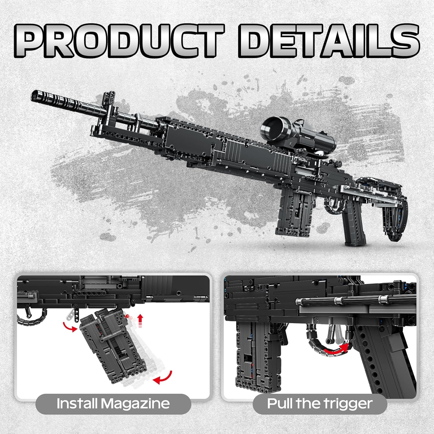 Juguete de colección de ladrillos de construcción MK14 11  1606 piezas modelo de pistola de construcción de francotirador juego de francotirador