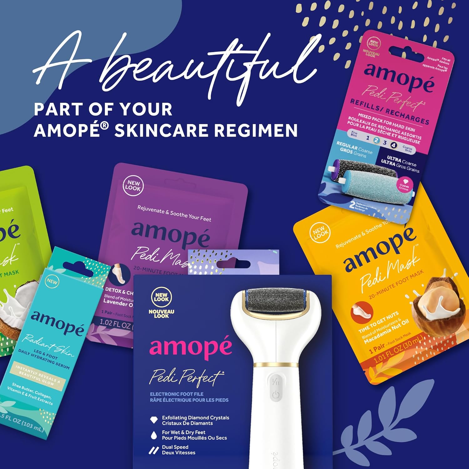 Amopé Pedi – Bombas de baño de pies rejuvenecedoras perfectas para remojar pies, relajantes con sal de Epsom, sal del mar muerto y del Himalaya,