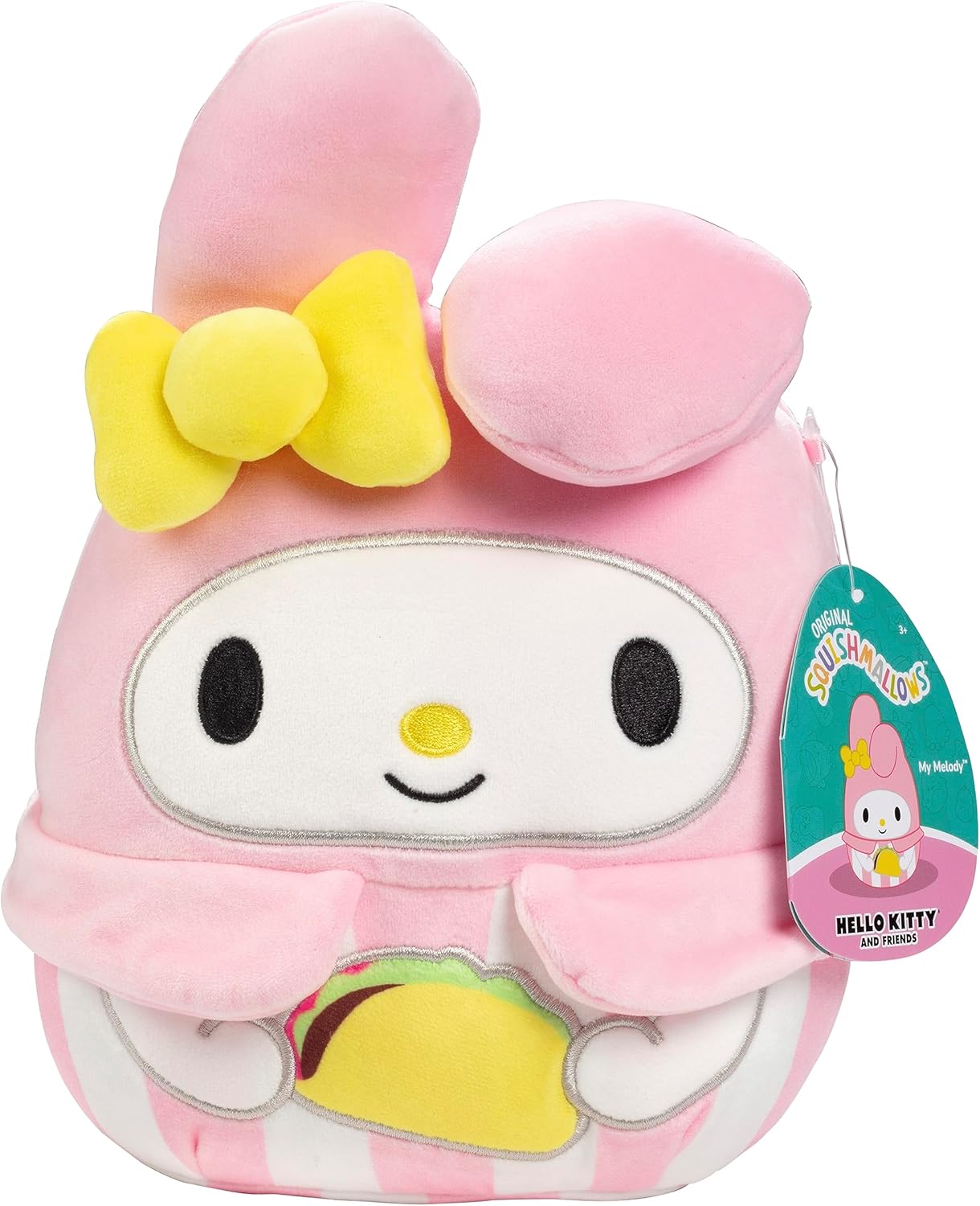 Squishmallows Peluche de la serie My Melody with Taco Food Truck de 8 pulgadas, Kellytoy oficial, juguete coleccionable suave y esponjoso de Hello