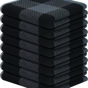 Trapos de cocina a cuadros 100% algodón, 12 x 12 pulgadas, súper suaves y absorbentes, de secado rápido, trapos de cocina para cocina, paquete de 8, Trapos de cocina a cuadros 100% algodón, 12 x 12 pulgadas, súper suaves y absorbentes, de secado rápido, trapos de cocina para cocina, paquete de 8,