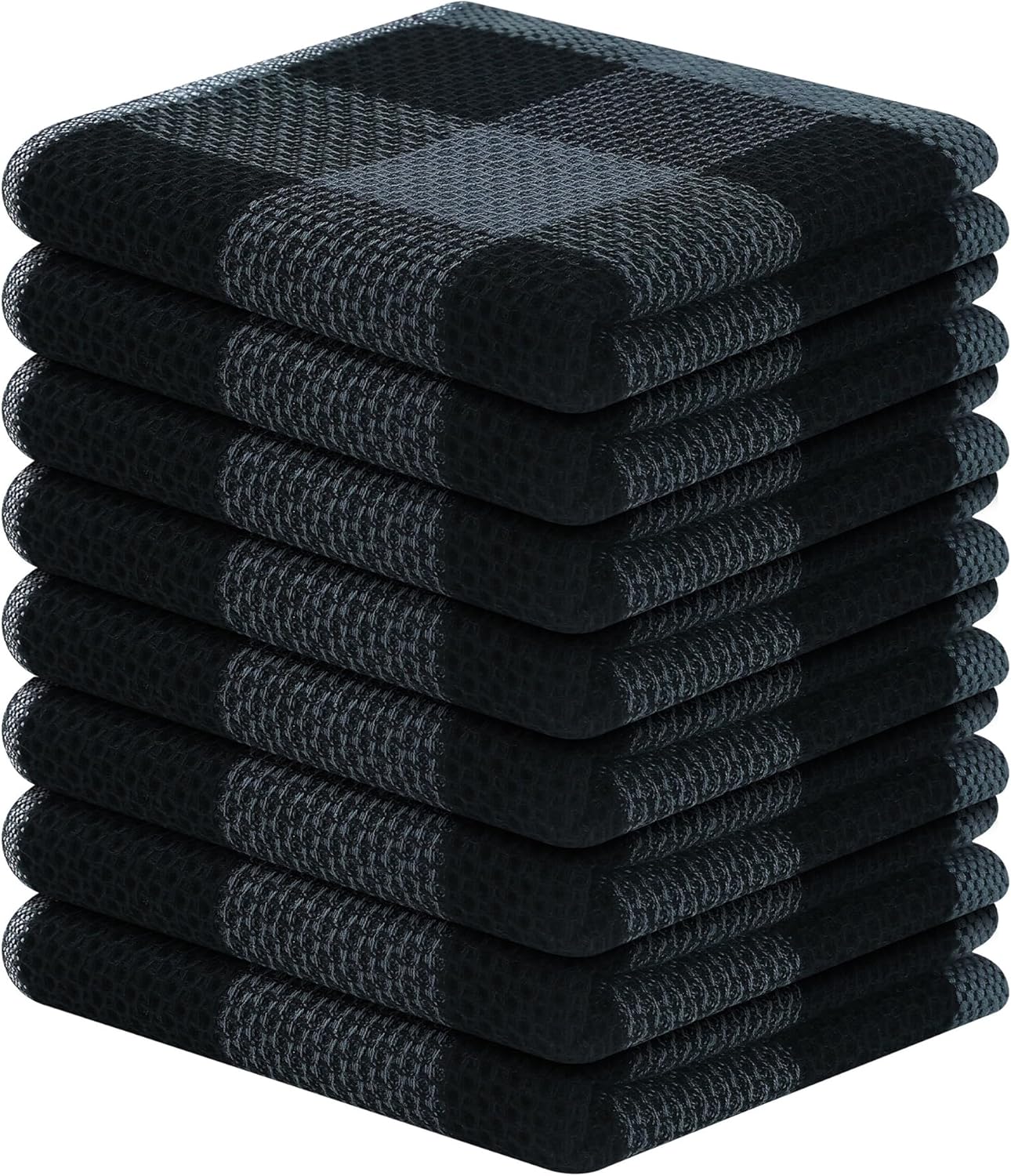 Trapos de cocina a cuadros 100% algodón, 12 x 12 pulgadas, súper suaves y absorbentes, de secado rápido, trapos de cocina para cocina, paquete de 8,
