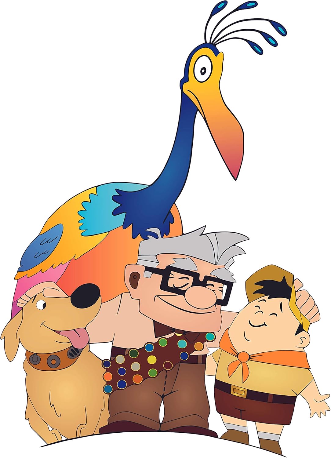Movie Up – Calcomanía de vinilo para pared, diseño de figura completa de personajes de pie para una familia, Carl Fredricksen the Old Guy, Russell