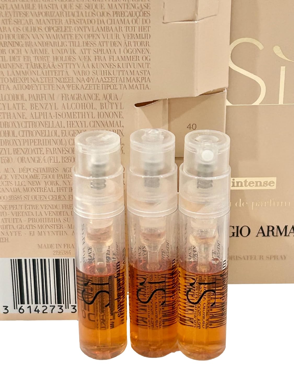 GIORGIO ARMANI Si INTENSE – Perfume de muestra para mujer, 0.0 fl oz  0.04 onzas, juego de 3