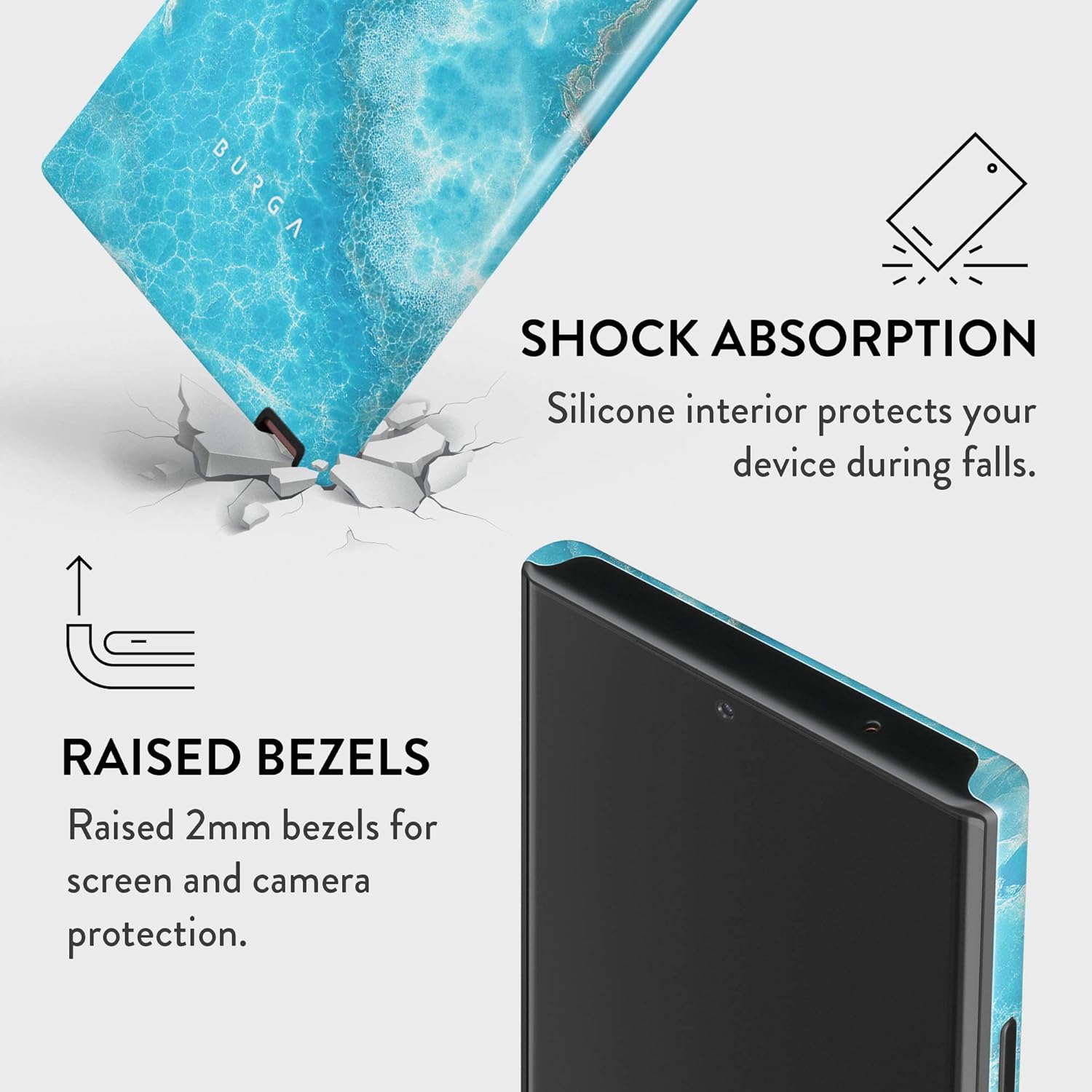 BURGA Funda para teléfono compatible con Samsung Galaxy Note 20 Ultra, híbrida de 2 capas de carcasa rígida + funda protectora de silicona, color