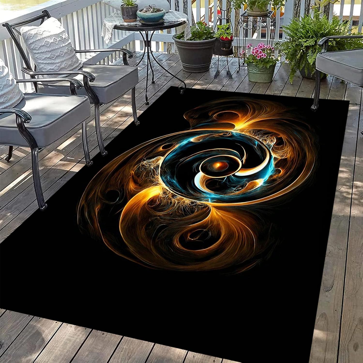 Alfombra antideslizante de arte abstracto para sala de estar, comedor, dormitorio, cocina, 8 x 10 pies, alfombra de arte abstracto, tapete de yoga