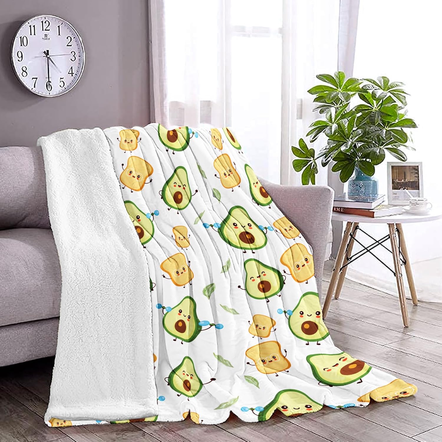 Manta de aguacate para niños, linda manta de entrenamiento de aguacate para niños y niñas, manta suave y acogedora de pan de aguacate, manta ligera