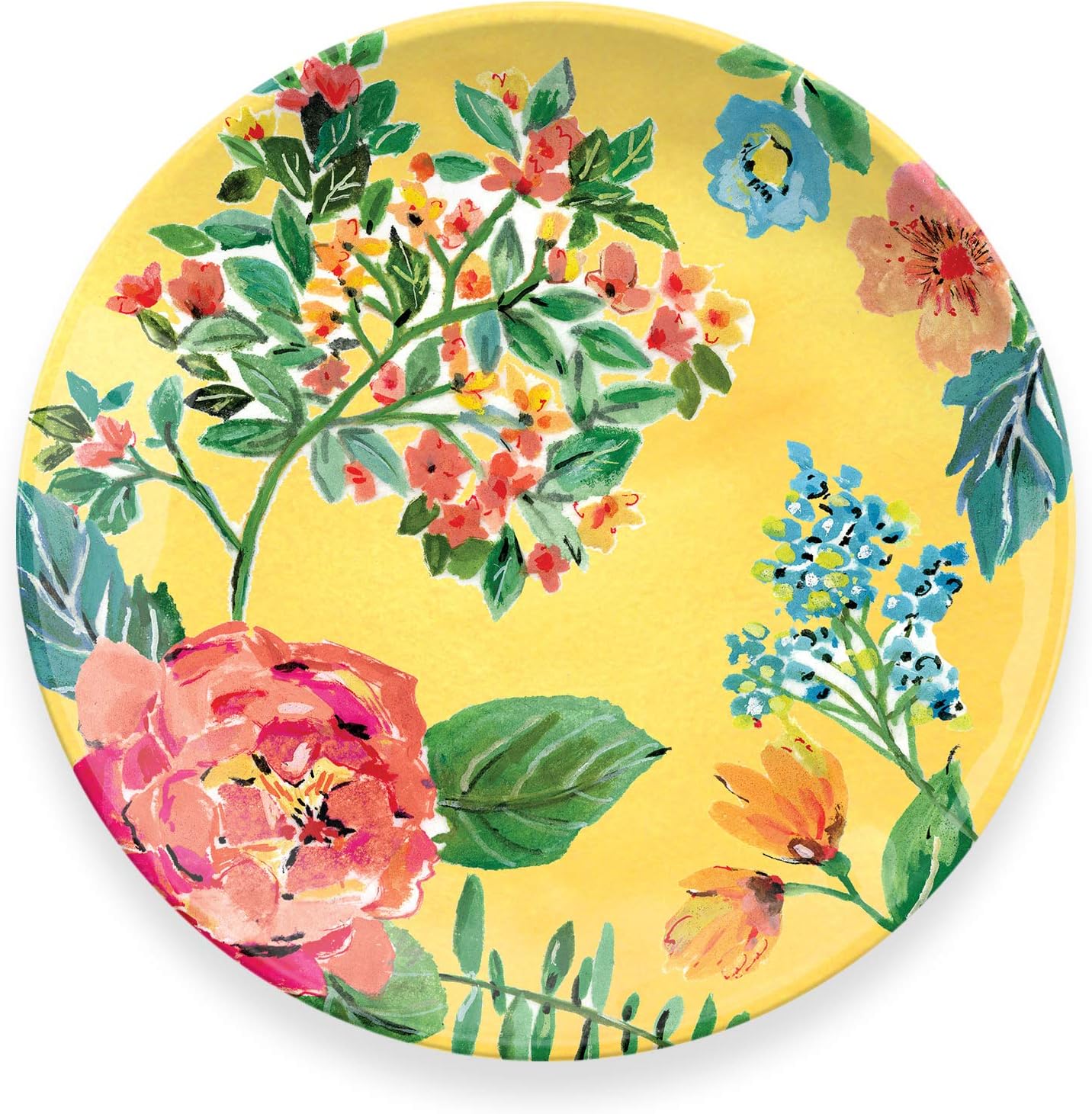 TarHong Garden Floral Surtido Platos de ensalada, 8.5 pulgadas, melamina, juego de 4