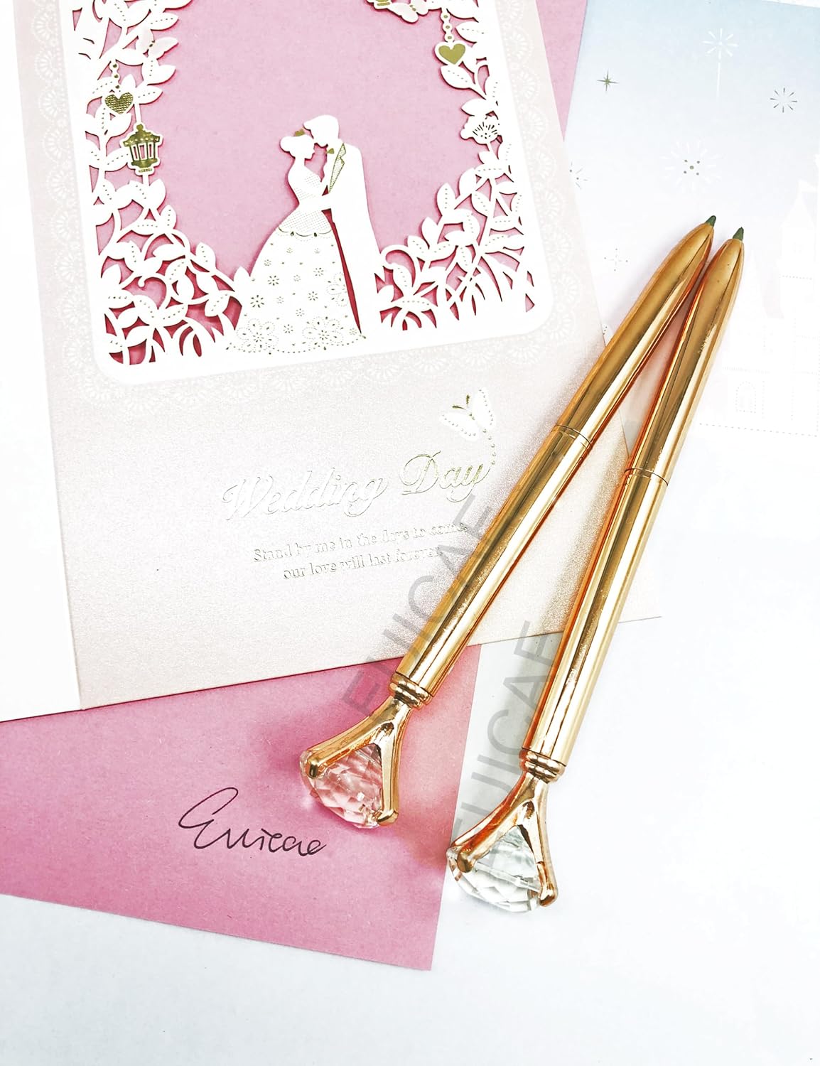 EUICAE Bolígrafos de diamante, bonitos bolígrafos de diamante, suministros de oficina, regalos de decoración para mujeres, damas de honor,