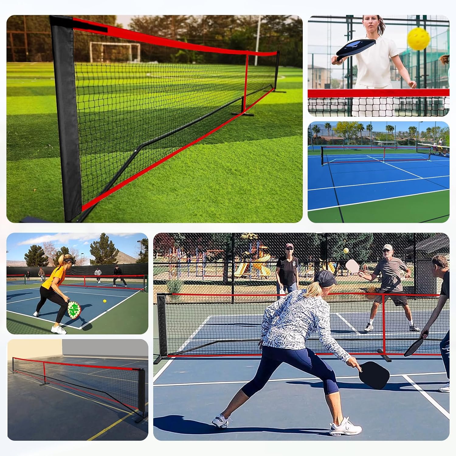 TOBWOLF Red de repuesto de pickleball de 22 x 3 pies, soporte de bolas para redes de pickleball, soporte de red de pickleball para poste oficial