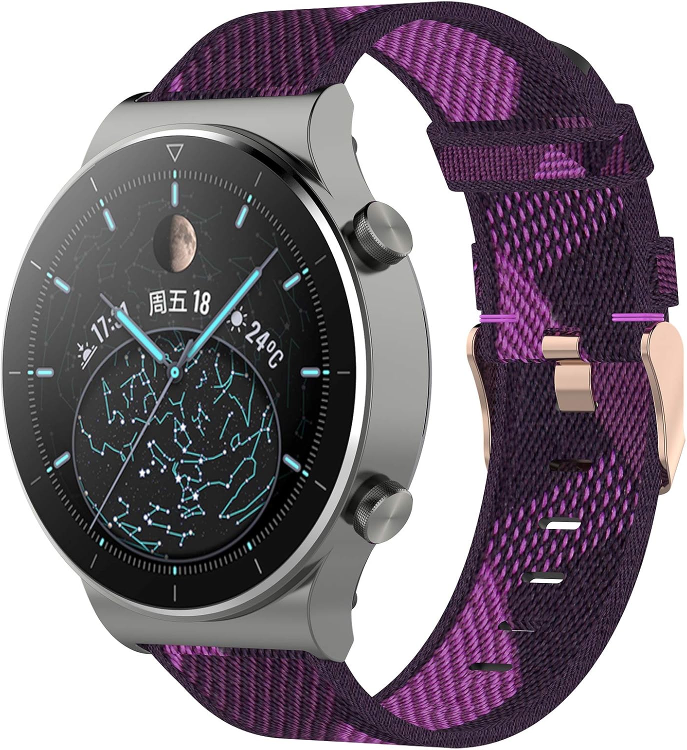 Chofit Compatible con Huawei Watch GT2 Pro Bandas para mujeres y niñas, 0.866 in de nailon tejido de liberación rápida correa de repuesto para
