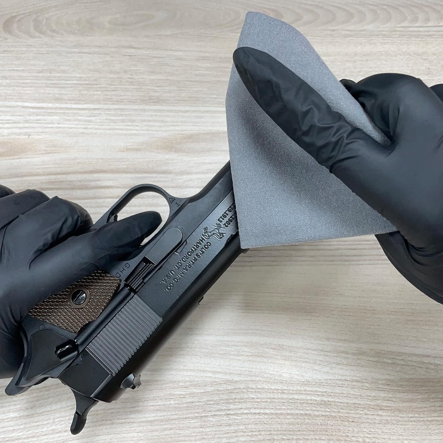 Paño de limpieza de pistola de silicona de 12 x 12 pulgadas, color gris, sin pelusas, pistola de pulido de microfibra, trapos de limpieza
