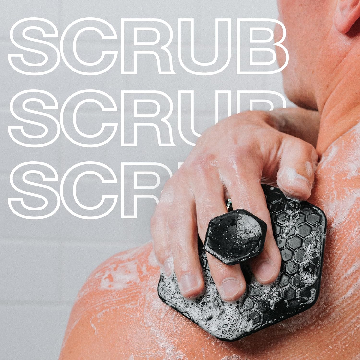CRVFT – Limpiador corporal de silicona para hombres  Depurador de ducha y gancho de almacenamiento para hombres  Amortiguador corporal  Larga