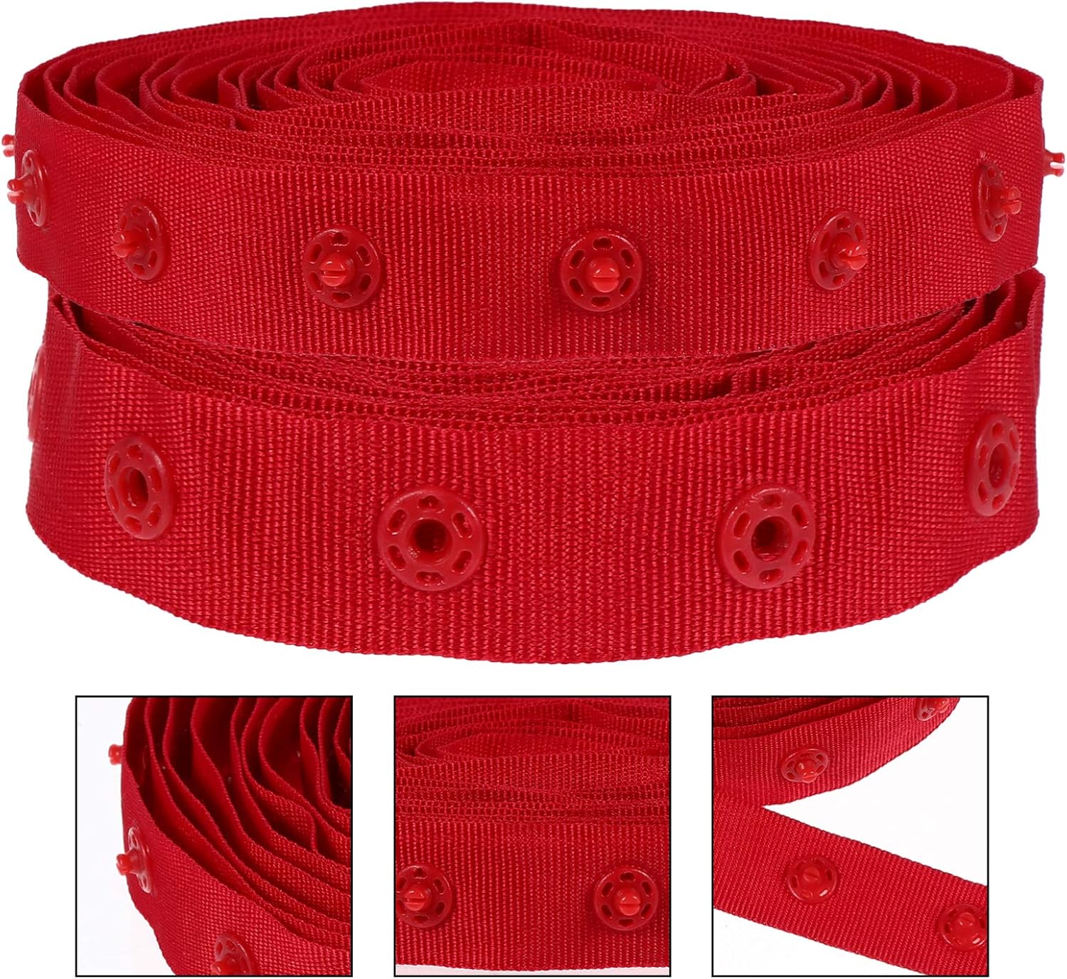 EXCEART 1 cinturón de hebilla de plástico prensa Stud Band sujetadores de cinta de poliéster cinta de costura roja cinta de presión cinta de presión