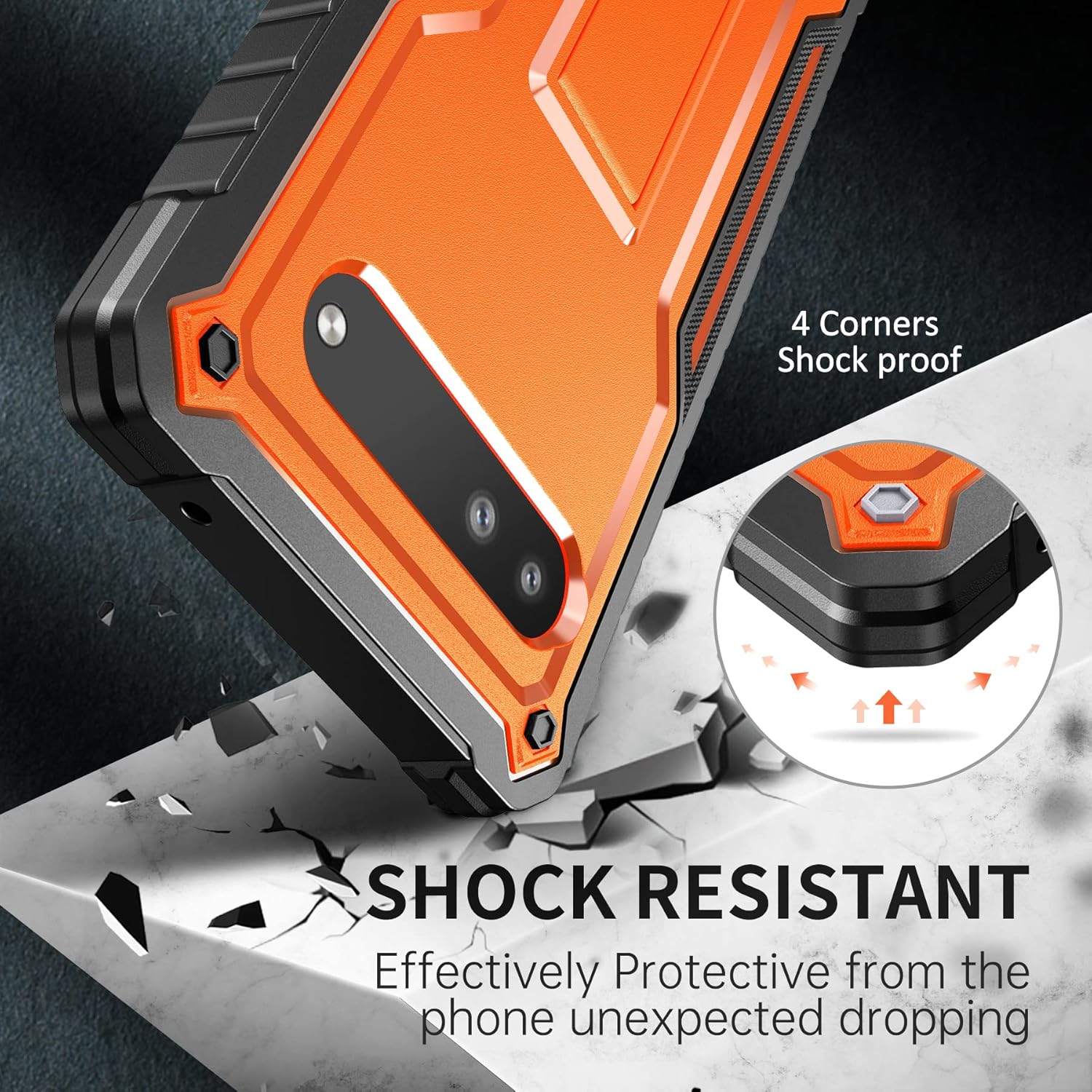 FITO Funda para Google Pixel 6A, funda resistente a prueba de golpes de doble capa con protector de pantalla de vidrio templado con soporte