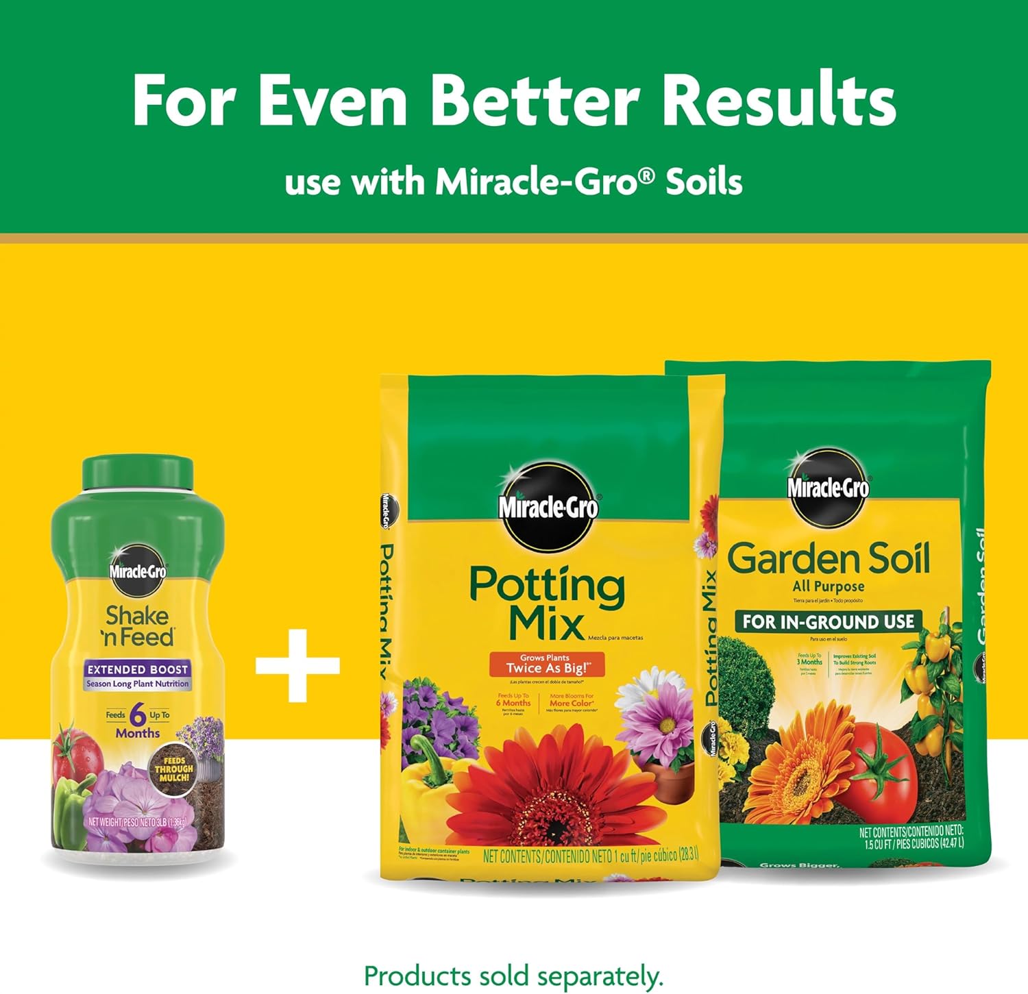 Miracle-Gro Shake ‘n Feed Extended Boost, fertilizante para plantas, alimenta hasta 6 meses, 3 libras.