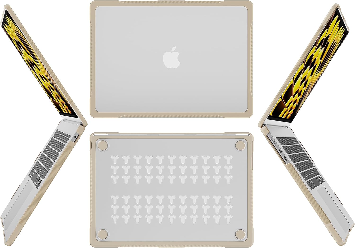 Batianda Funda de protección definitiva para MacBook Air de 15 pulgadas, modelo M2 A2941 2023, bordes de fibra de carbono mate, a prueba de golpes,