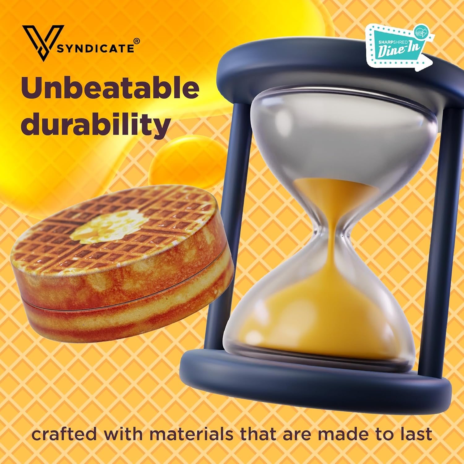 V Syndicate – Molinillo de comedor SharpShred – Molinillo de hierbas de aluminio de 2 piezas con dientes afilados para moler sin esfuerzo y fácil